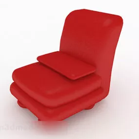 Red Minimalist Single Sofa 3d model