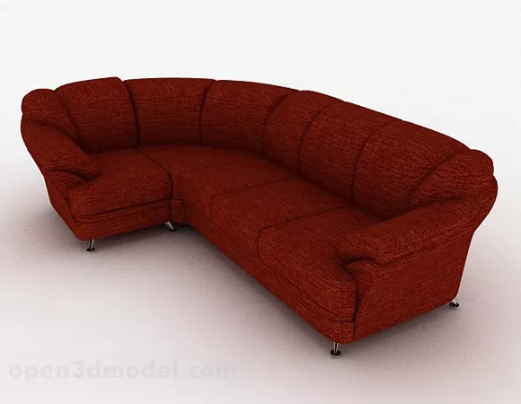 Red Multiseater Sofa Furniture 3d model Red Multiseater Sofa Furniture 3d model