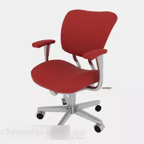 Red Plastic Office Chair 3d model