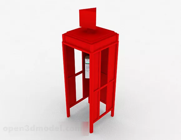 Public Phone Booth Building 3d model