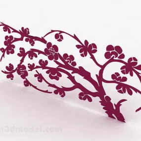 Red Pattern Wallpaper 3d model
