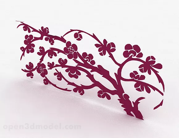 Red Pattern Wallpaper 3d model Red Pattern Wallpaper 3d model