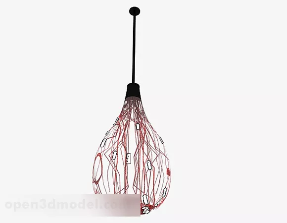 Red personality chandelier 3d model Red personality chandelier 3d model