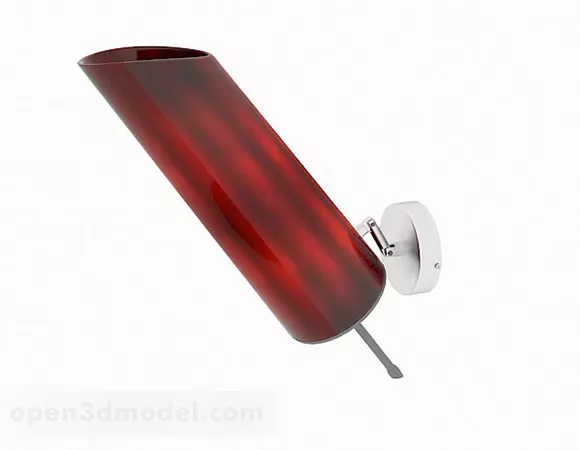 Red Shade Wall Lamp 3d model Red Shade Wall Lamp 3d model
