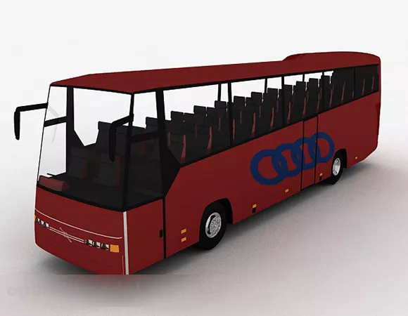 Red Paint Premium Bus Vehicle 3d model Red Paint Premium Bus Vehicle 3d model