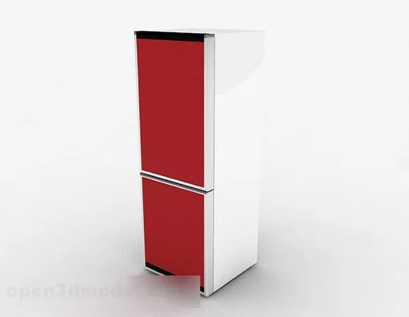 Red Refrigerator 3d model Red Refrigerator 3d model