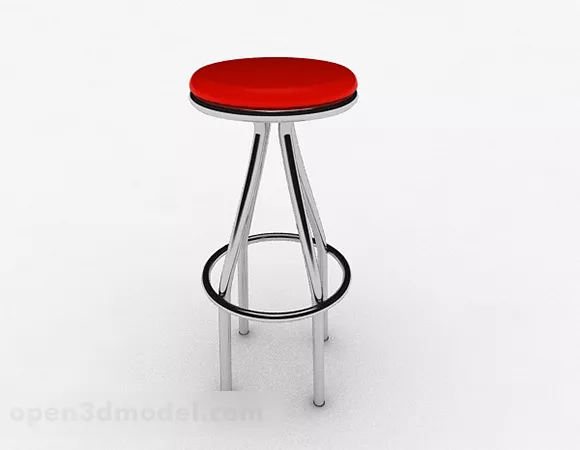 Red Round Bar Stool 3d model Red Round Bar Stool 3d model