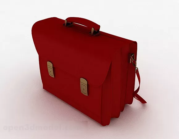 Red Leather Shoulder Bag 3d model Red Leather Shoulder Bag 3d model