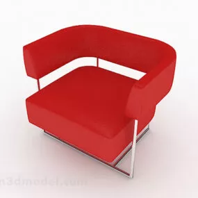 Red Simple Casual Sofa Chair Furniture 3d model