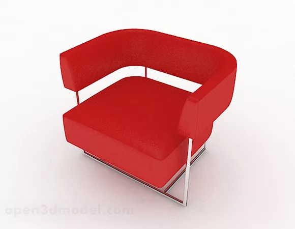 Red Simple Casual Sofa Chair Furniture 3d model Red Simple Casual Sofa Chair Furniture 3d model
