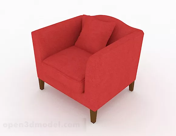 Home Single Sofa Red Fabric 3d model Home Single Sofa Red Fabric 3d model