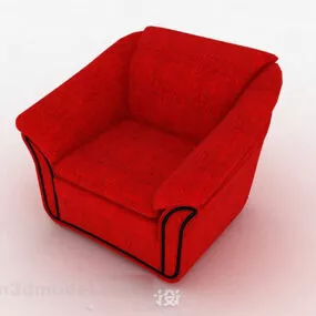 Red Single Sofa 3d model