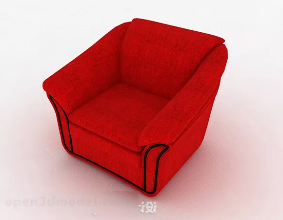 Red Single Sofa 3d model Red Single Sofa 3d model