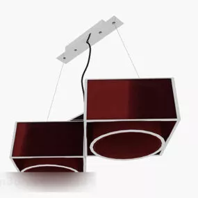 Red Square Personality Chandelier 3d model
