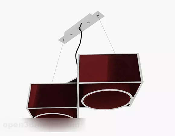 Red Square Personality Chandelier 3d model Red Square Personality Chandelier 3d model
