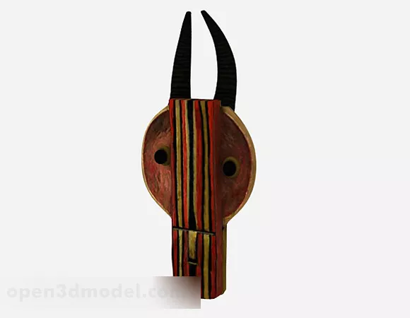 Red Striped Mask 3d model Red Striped Mask 3d model