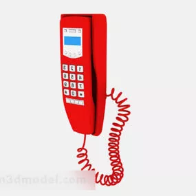 Red Wall Phone V1 3d model