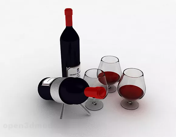 Liquors Wine Bottle 3d model