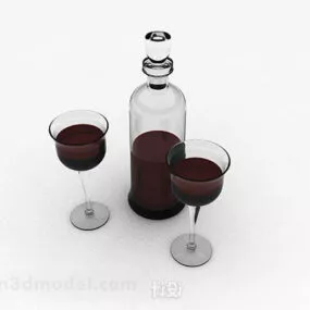 Red Wine Glass V3 3d model