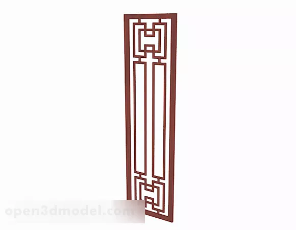 Red Wooden Hollow Screen Partition 3d model Red Wooden Hollow Screen Partition 3d model