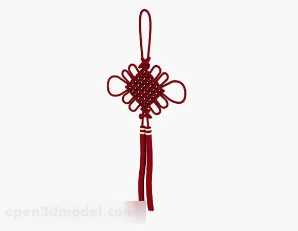 Red Woven Chinese Knot 3d model Red Woven Chinese Knot 3d model