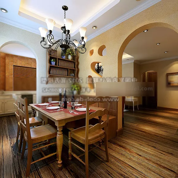 Home Wooden Dinning Rom Interior 3d model Home Wooden Dinning Rom Interior 3d model