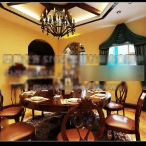 Restaurant Classic Style Interior 3d model