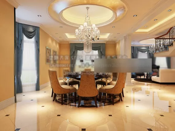 Round Ceiling Luxury Restaurant Interior 3d model Round Ceiling Luxury Restaurant Interior 3d model