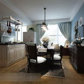 Modern Restaurant Interior 3d model