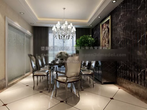 Ful Furniture Dinning Room Interior 3d model Ful Furniture Dinning Room Interior 3d model