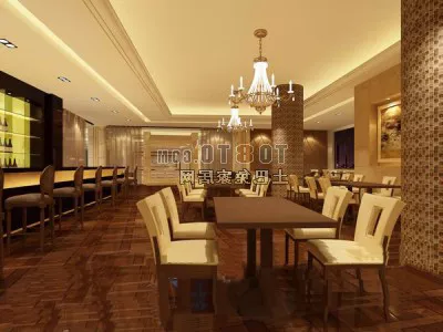 Warm Restaurant Interior 3d model Warm Restaurant Interior 3d model