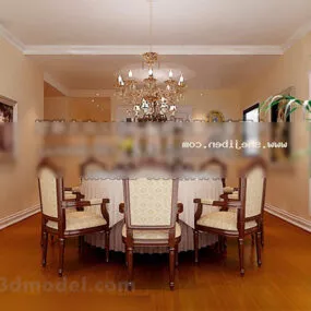 Classic Restaurant Room Interior 3d model