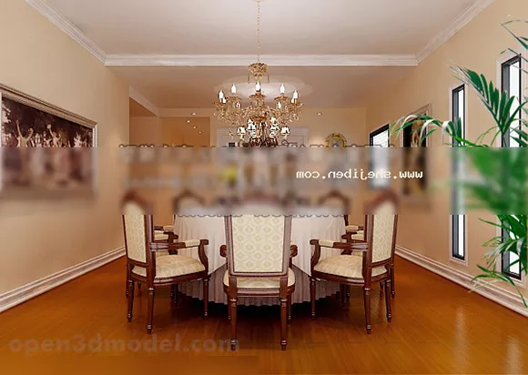 Classic Restaurant Room Interior 3d model Classic Restaurant Room Interior 3d model