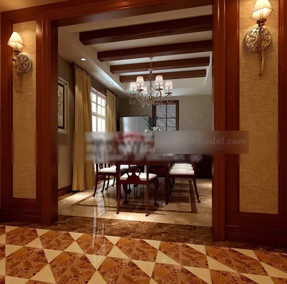 Asian Style Restaurant Interior 3d model Asian Style Restaurant Interior 3d model