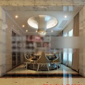 Classic Decor Restaurant Interior 3d model