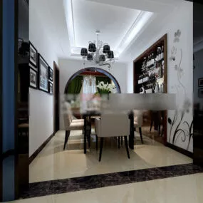 Small Restaurant Room Interior 3d model