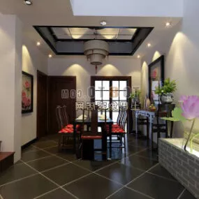 Home Dinning Room Space Interior 3d model