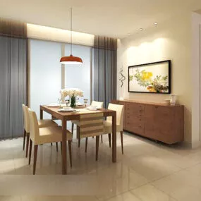 Dinning Room Background Wall Interior 3d model