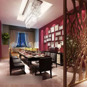 Restaurant Ceiling Interior 3d model