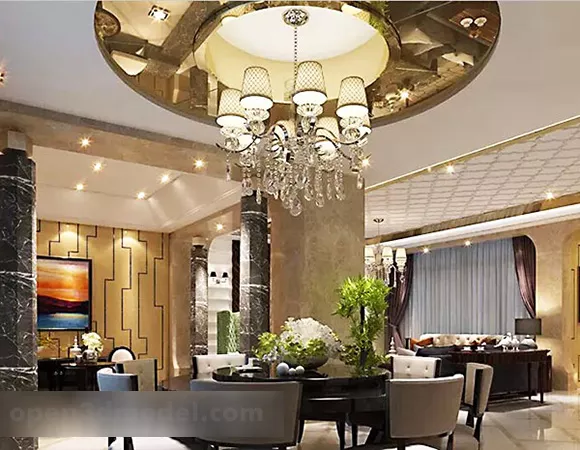 Restaurant Ceiling Chandelier Interior 3d model Restaurant Ceiling Chandelier Interior 3d model