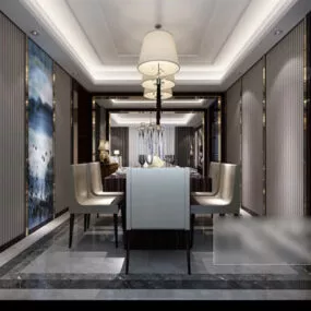 Dinning Room With Chair Interior 3d model