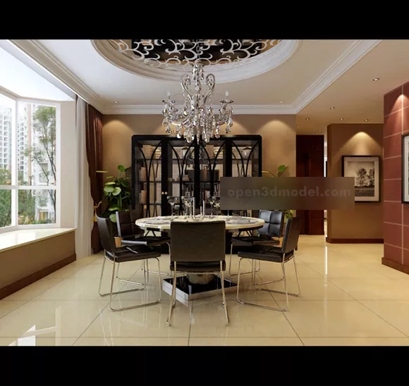 Restaurant Round Table Interior 3d model Restaurant Round Table Interior 3d model