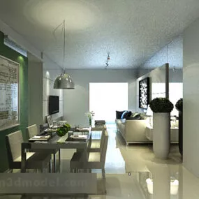 Restaurant Table Interior 3d model