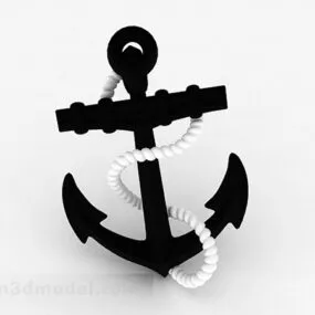 Retro Black Anchor Ornament 3d model
