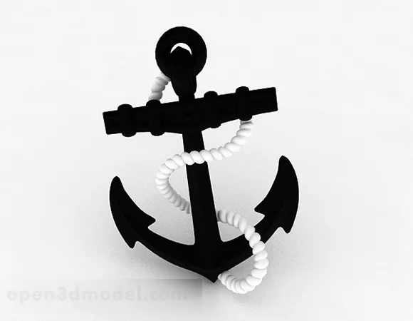 Retro Black Anchor Ornament 3d model Retro Black Anchor Ornament 3d model