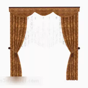 Retro Brown Curtain 3d model