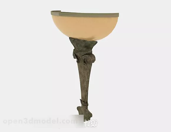 Retro Yellow Wall Lamp 3d model Retro Yellow Wall Lamp 3d model