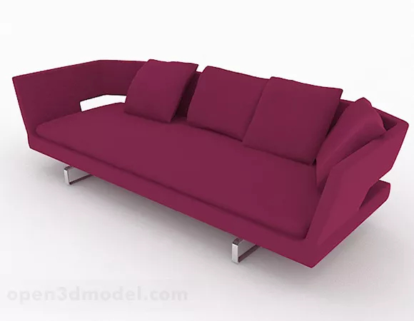 Rose Red Double Sofa 3d model Rose Red Double Sofa 3d model
