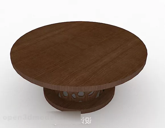 Round Brown Dining Table Furniture 3d model Round Brown Dining Table Furniture 3d model
