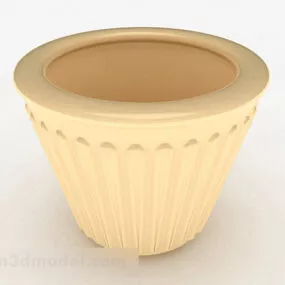 Round Ceramic Flower Bowl 3d model